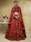 Red Art Silk Lehenga Choli with Zari & Sequin Embroidery ClothsVilla