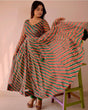 Load image into Gallery viewer, Red Leheriya Printed Anarkali Suit ClothsVilla