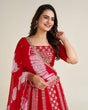 Load image into Gallery viewer, Red Lost in the Beauty of Tradition – Exquisite Faux Georgette Lehenga Set ClothsVilla