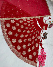 Load image into Gallery viewer, Red New Designer Lehenga-Choli with Heavy Embroidery &amp; Sequence Work Clothsvilla