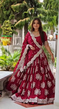 Load image into Gallery viewer, Red New Designer Lehenga-Choli with Heavy Embroidery &amp; Sequence Work Clothsvilla