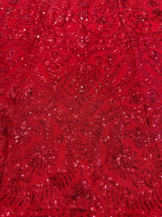 Red Premium Chinon Silk Semi-Stitched Lehenga Choli Set with Sequin & Thread Embroidery ClothsVilla