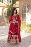 Red Premium Designer Readymade Gown-Dupatta Collection ClothsVilla