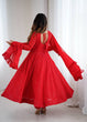 Load image into Gallery viewer, Red Premium Fox Georgette Lucknowi Sequence Work Anarkali Set ClothsVilla