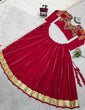 Load image into Gallery viewer, Red Premium Reyon Silk Semi-Stitched Lehenga Set with Real Mirror &amp; Kodi Lace Work ClothsVilla
