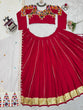 Load image into Gallery viewer, Red Premium Reyon Silk Semi-Stitched Lehenga Set with Real Mirror &amp; Kodi Lace Work ClothsVilla