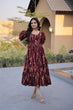 Load image into Gallery viewer, Red Printed Cotton Anarkali Kurti ClothsVilla