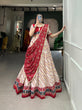 Load image into Gallery viewer, Red Pure Cotton Lehenga Choli Set with Laheriya Print ClothsVilla