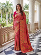 Load image into Gallery viewer, Red Pure Nylon Saree with Zari Work ClothsVilla