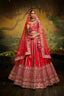 Red Pure Silk Moti & Zarkan heavy embroidery Semi-Stitched Lehenga choli & Dupatta Clothsvilla