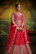 Load image into Gallery viewer, Red Pure Silk Moti &amp; Zarkan heavy embroidery Semi-Stitched Lehenga choli &amp; Dupatta Clothsvilla