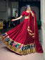 Red Rayon Lehenga Choli with Lace ClothsVilla