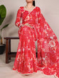 Load image into Gallery viewer, Red Refined Beauty Weightless Marble Printed Saree with Pearl Lace Border