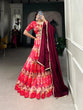 Load image into Gallery viewer, Red Regal Tussar Silk Stitched Lehenga Set with Vichitra Silk Dupatta