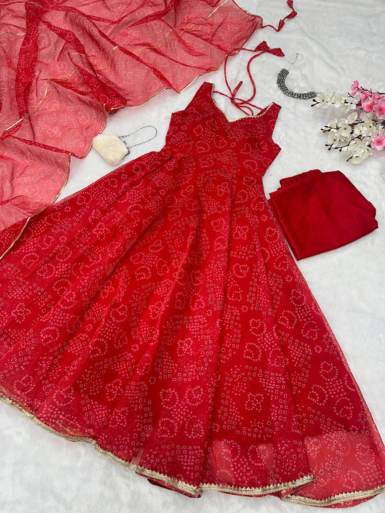 Red Ri8 Fashion Exclusive Digital Printed Anarkali Suit Clothsvilla