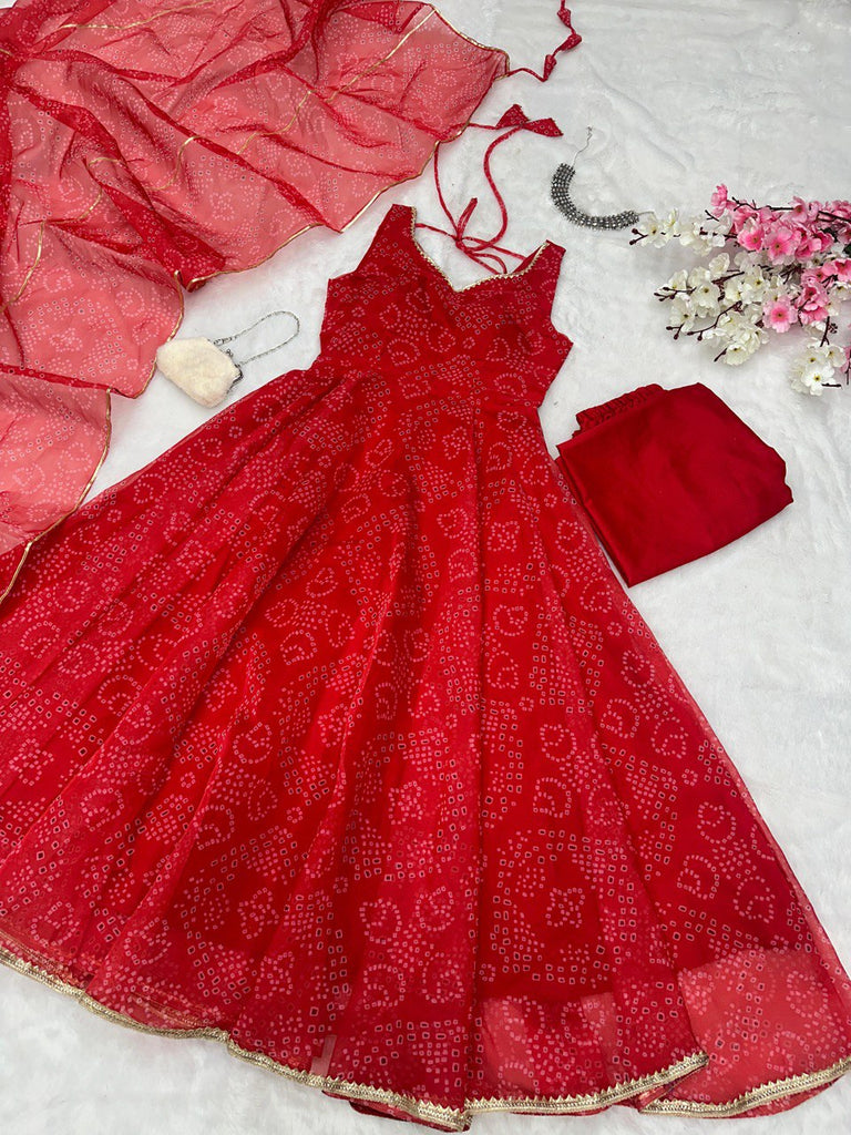 Red Ri8 Fashion Exclusive Digital Printed Anarkali Suit Clothsvilla