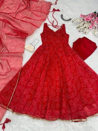 Red Ri8 Fashion Exclusive Digital Printed Anarkali Suit Clothsvilla