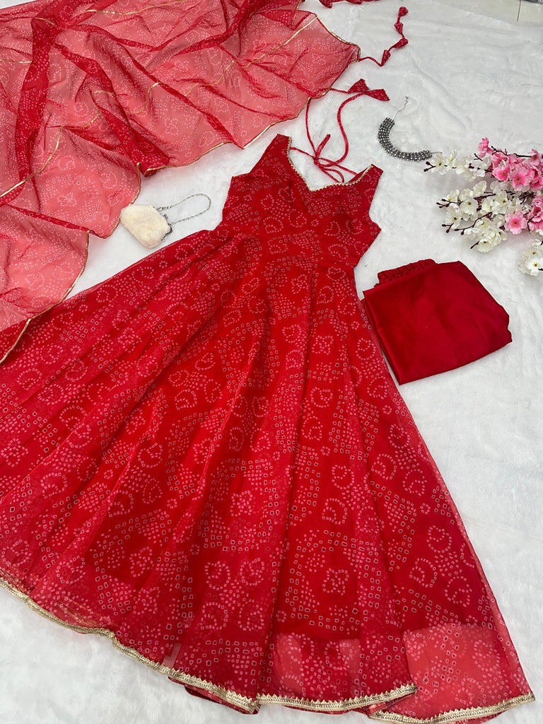 Red Ri8 Fashion Exclusive Digital Printed Anarkali Suit Clothsvilla