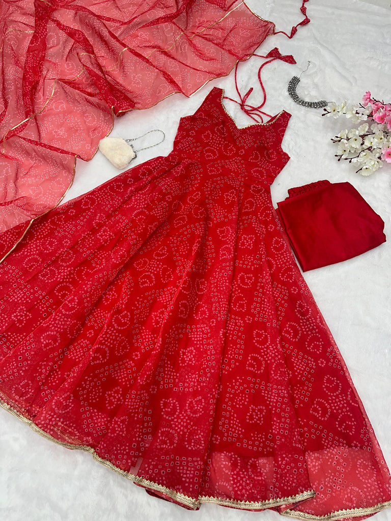 Red Ri8 Fashion Exclusive Digital Printed Anarkali Suit Clothsvilla