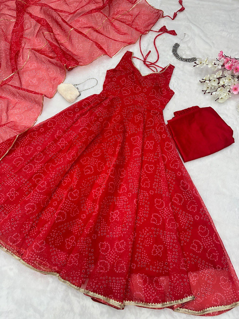 Red Ri8 Fashion Exclusive Digital Printed Anarkali Suit Clothsvilla