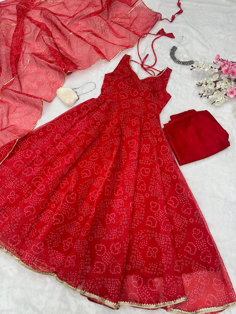 Red Ri8 Fashion Exclusive Digital Printed Anarkali Suit Clothsvilla