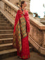 Red Saree Mall Women's Banarasi Silk Blend Saree with Unstitched Blouse Piece ClothsVilla
