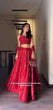 Load image into Gallery viewer, Red Satin Silk Mirror Work Lehenga ClothsVilla