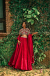 Load image into Gallery viewer, Red Silk Sequins &amp; Dori Work Lehenga Set ClothsVilla
