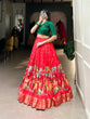 Load image into Gallery viewer, Red Timeless Elegance Dola Silk Kalamkari Lehenga Set