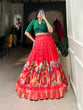 Load image into Gallery viewer, Red Timeless Elegance Dola Silk Kalamkari Lehenga Set