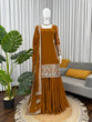 Load image into Gallery viewer, Reddish Brown Faux Georgette Thread &amp; Sequins Sharara Set with Net Dupatta ClothsVilla