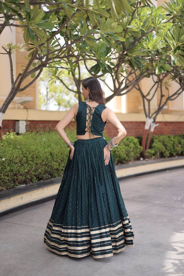 Reyon Gamthi Mirror Work Lehenga Set ClothsVilla