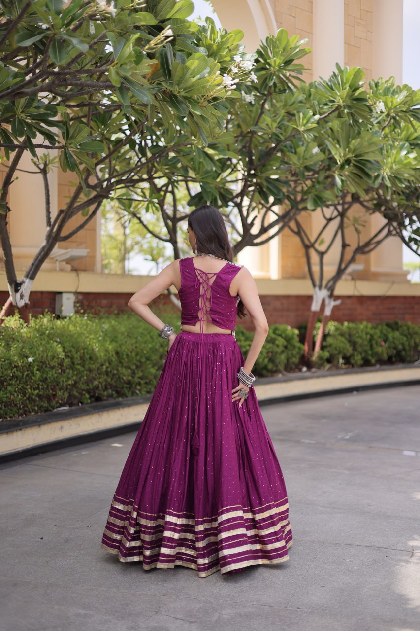 Reyon Gamthi Mirror Work Lehenga Set ClothsVilla