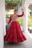 Reyon Kutchi Gamthi Embroidered Mirror Work Gown Clothsvilla