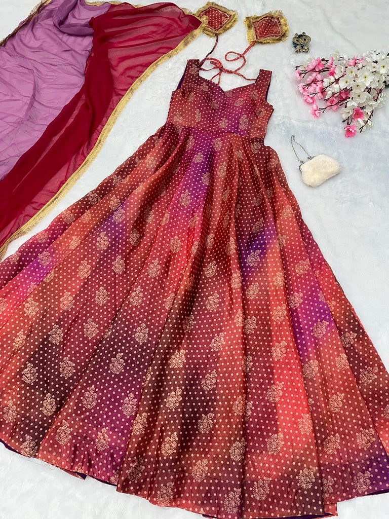 Ri8 Fashion Multicolor Anarkali Gown – A Fusion of Elegance & Modernity ClothsVilla