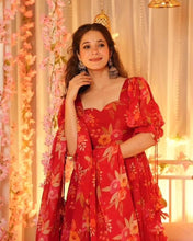 Load image into Gallery viewer, Ri8 Fashion Red Exclusive Digital Printed Anarkali Suit – Elegance Meets Modern Flair ClothsVilla