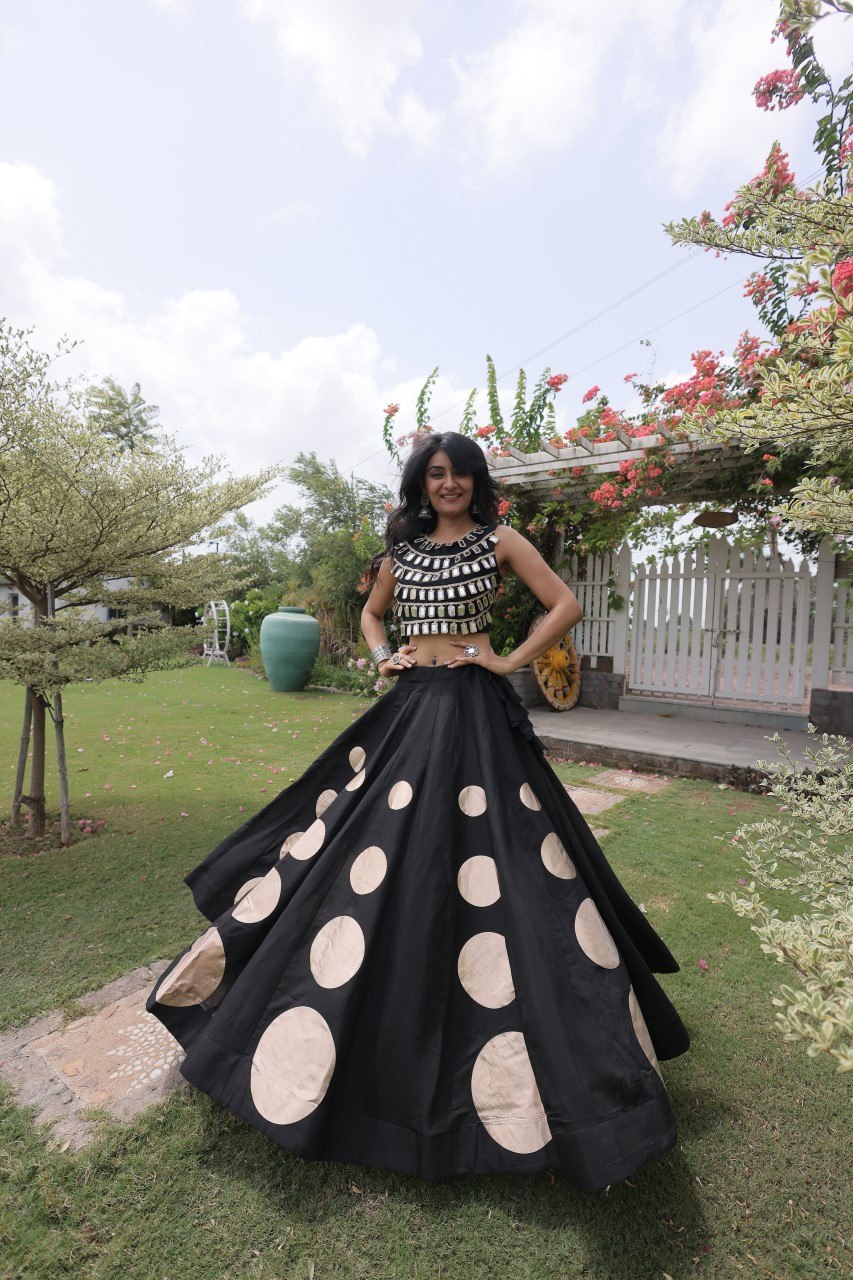 Roman Silk Gota Pattern Lehenga Set ClothsVilla
