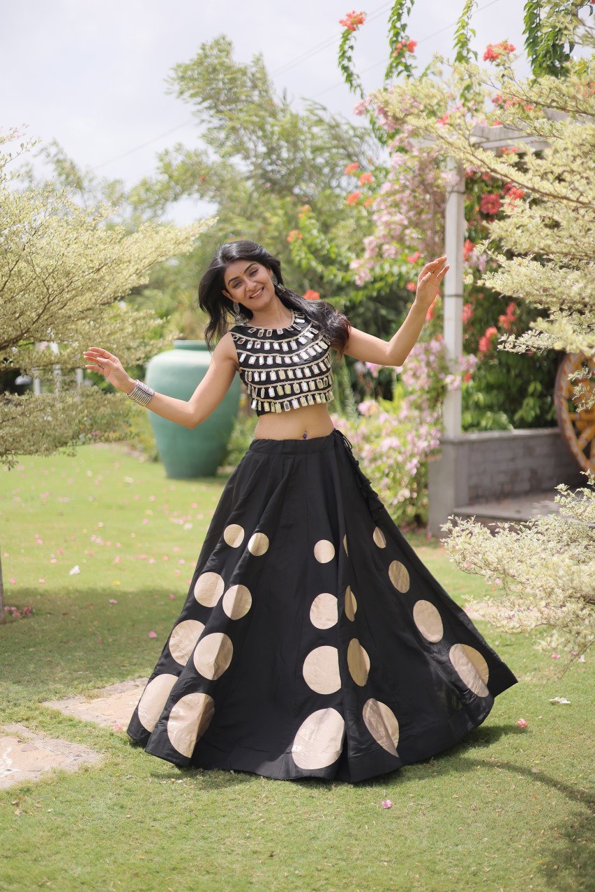 Roman Silk Gota Pattern Lehenga Set ClothsVilla