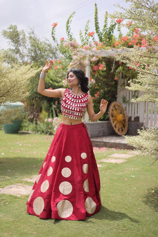 Roman Silk Gota Pattern Lehenga Set ClothsVilla