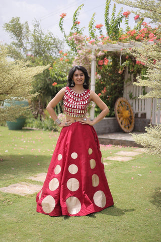 Roman Silk Gota Pattern Lehenga Set ClothsVilla