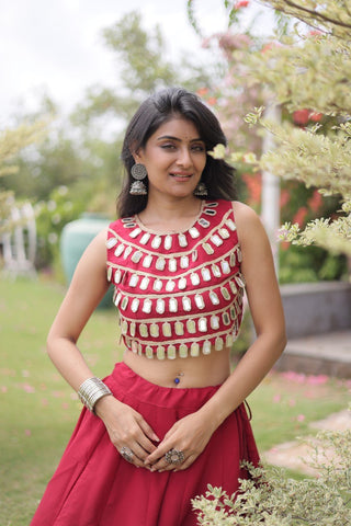 Roman Silk Gota Pattern Lehenga Set ClothsVilla