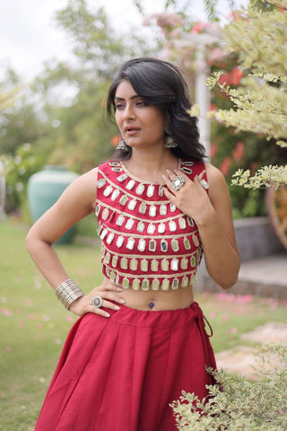 Roman Silk Gota Pattern Lehenga Set ClothsVilla