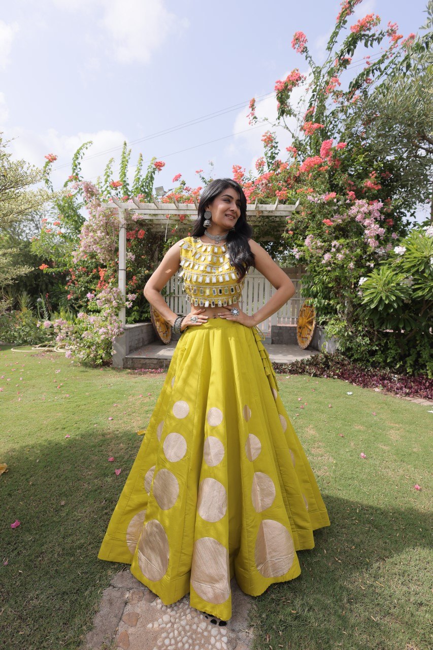 Roman Silk Gota Pattern Lehenga Set ClothsVilla