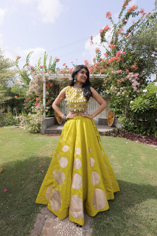 Roman Silk Gota Pattern Lehenga Set ClothsVilla
