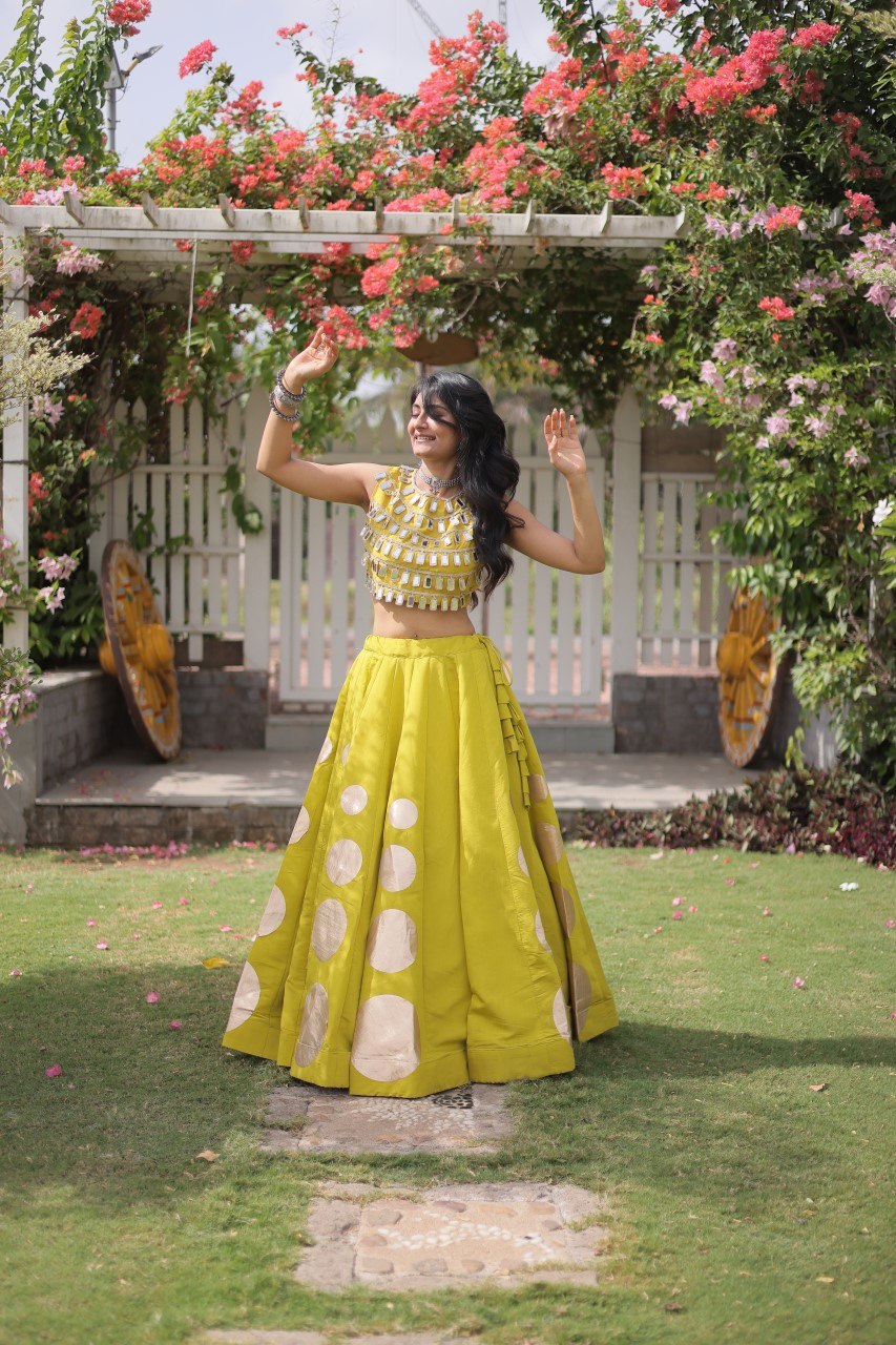 Roman Silk Gota Pattern Lehenga Set ClothsVilla