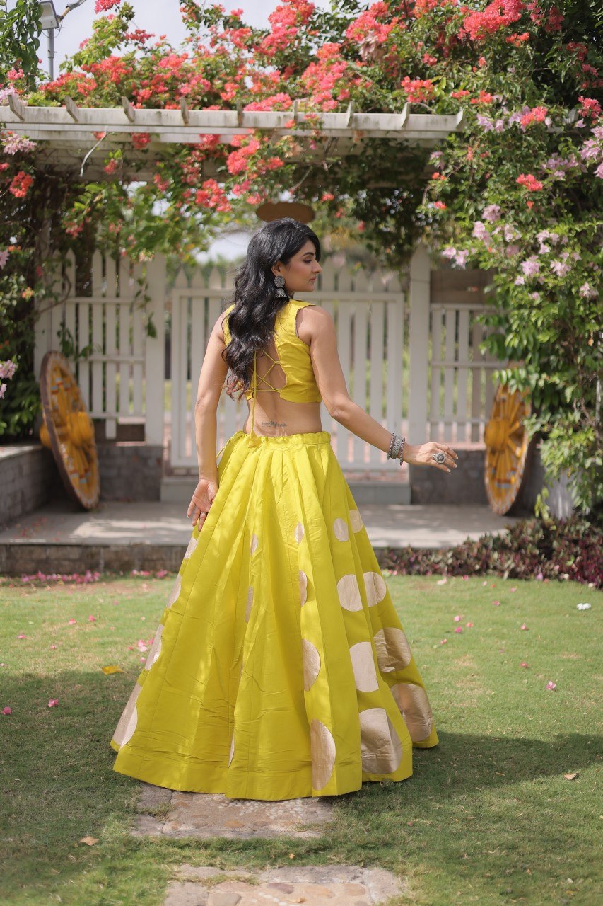 Roman Silk Gota Pattern Lehenga Set ClothsVilla