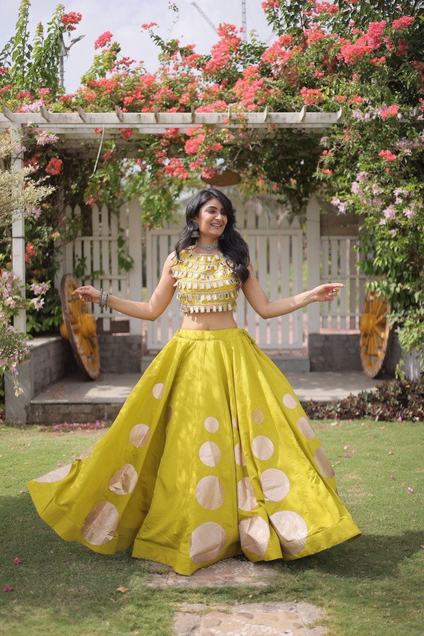 Roman Silk Gota Pattern Lehenga Set ClothsVilla