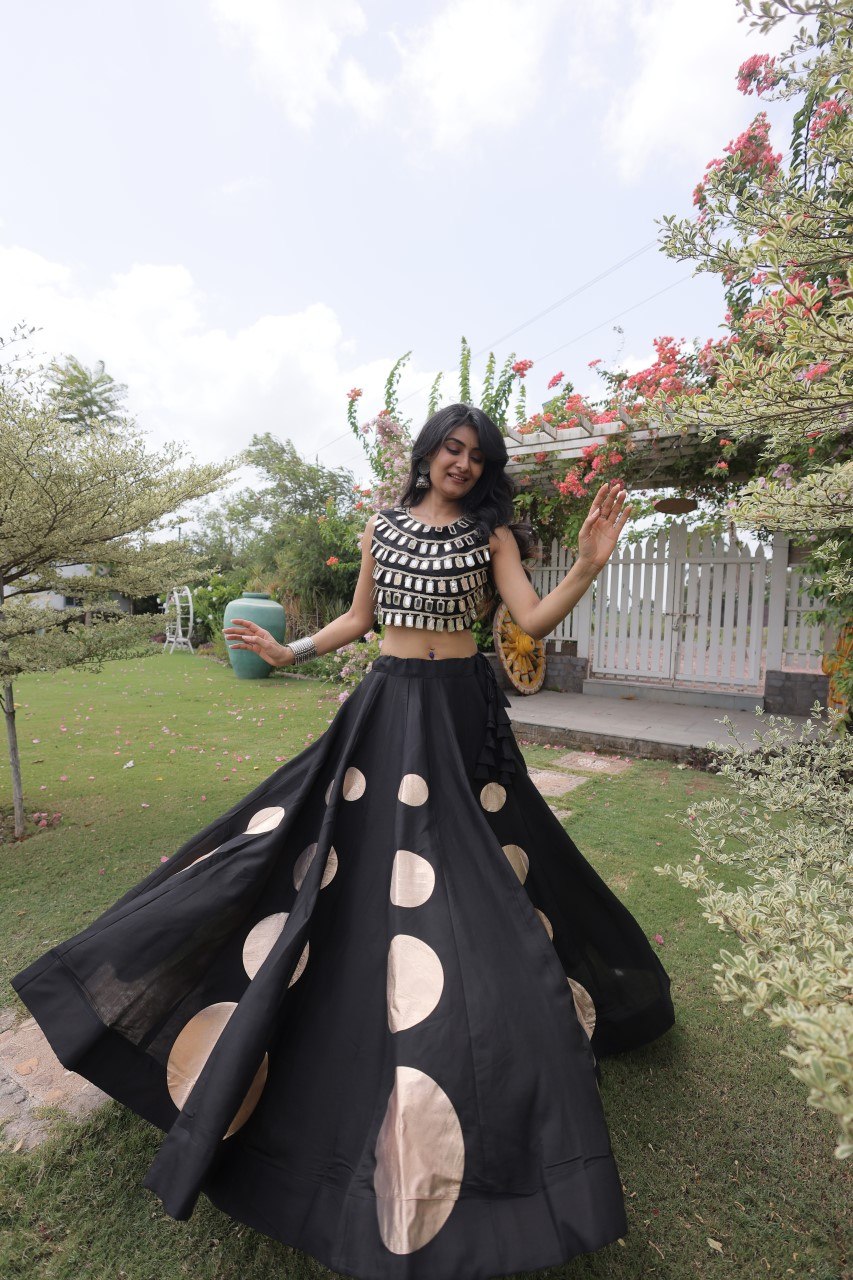 Roman Silk Gota Pattern Lehenga Set ClothsVilla