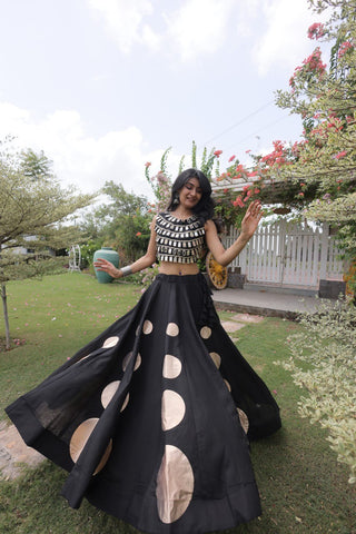 Roman Silk Gota Pattern Lehenga Set ClothsVilla
