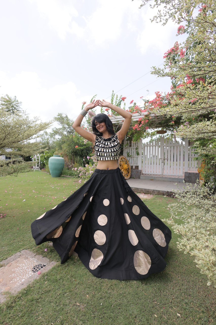 Roman Silk Gota Pattern Lehenga Set ClothsVilla